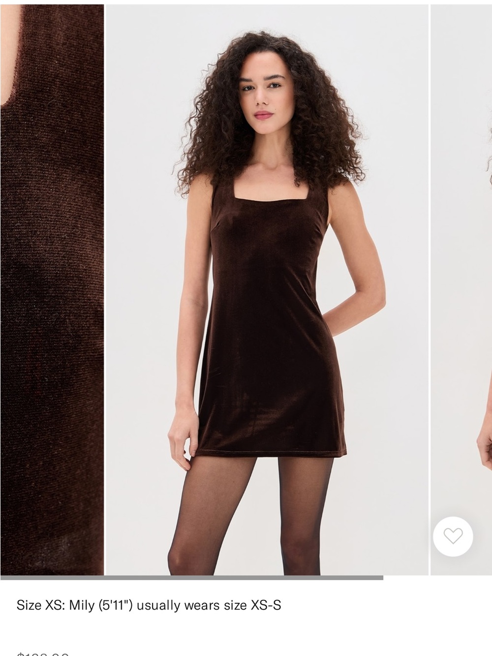 Della Velvet Mini Dress — Dark Brown